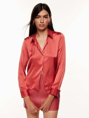 Wilfred Satin Button Up Rizzo Shirt Size XS